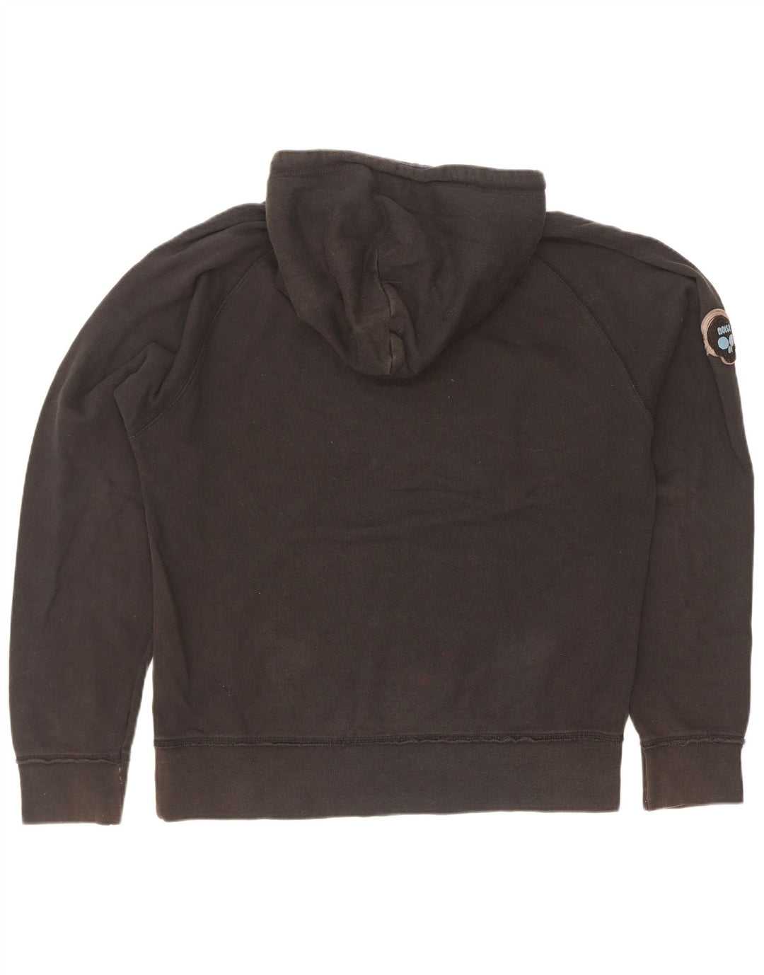 Zara Herren-Kapuzenpullover mit Grafik, groß, aus schwarzer Baumwolle