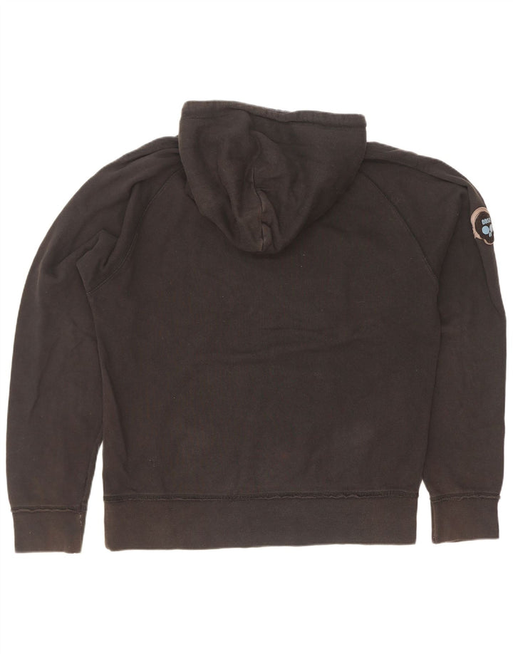 Zara Herren-Kapuzenpullover mit Grafik, groß, aus schwarzer Baumwolle