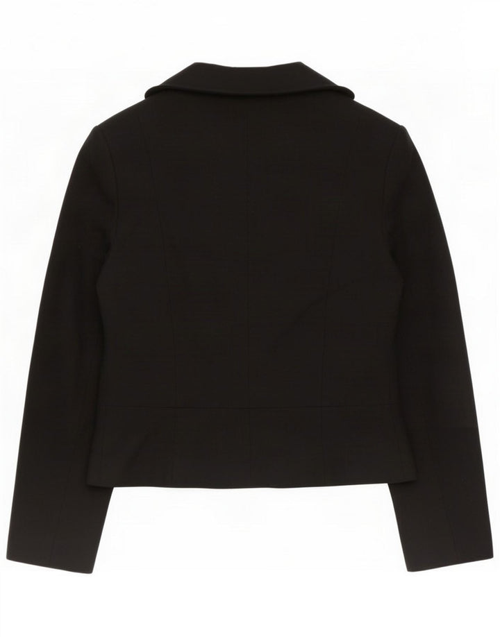 Laura Ashley Damen-Blazer mit 2 Knöpfen, UK 12, mittelschwarze Wolle