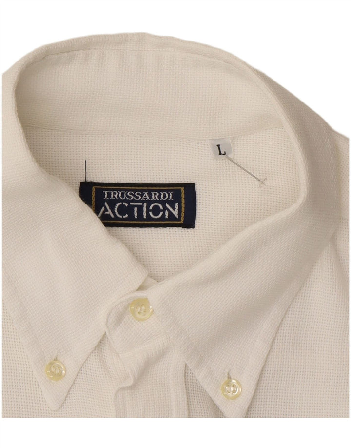 Trussardi Herrenhemd Large Weiß
