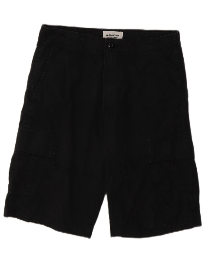 Jack & Jones Herren Cargoshorts XS W26 Schwarze Baumwolle