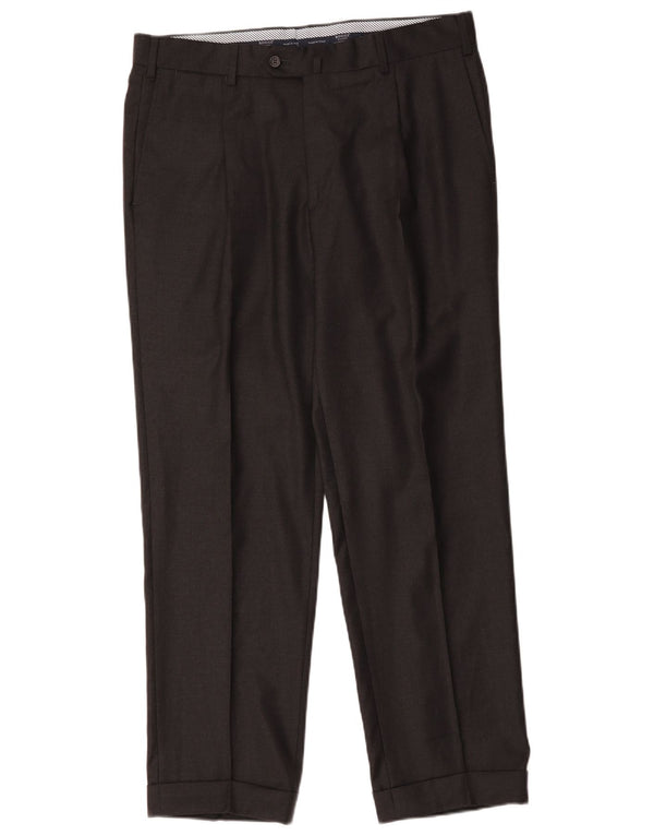 Boggi Herren Milano Straight Anzughose IT 50 Large W36 L30 Graue Wolle