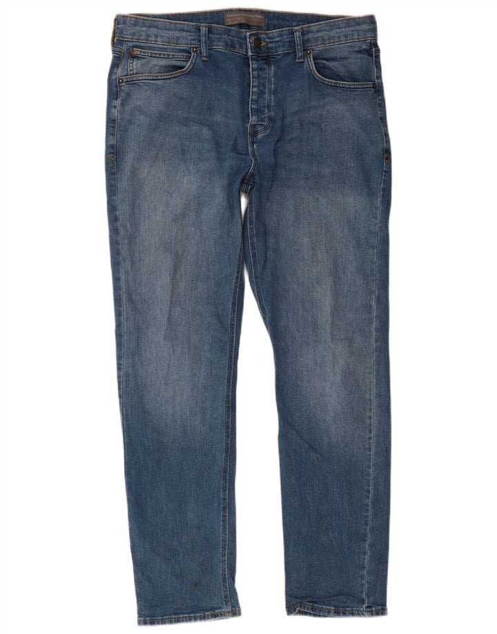 French Connection Herren Slim Jeans W34 L32 Blaue Baumwolle