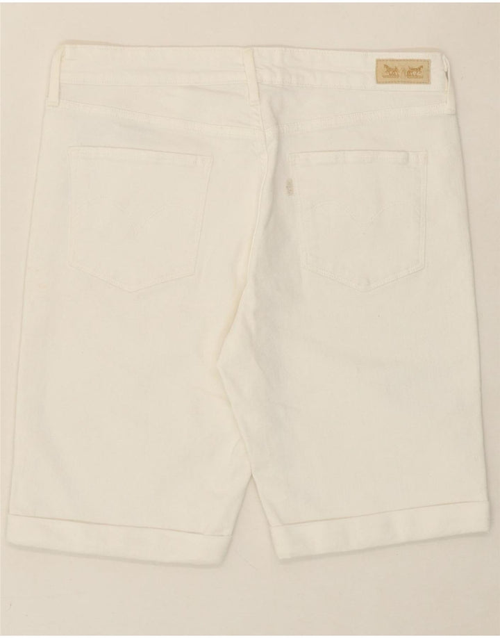 LEVI'S Womens Denim Shorts US 10 Large W30 White Cotton Vintage Levi's and Second-Hand Levi's from Messina Hembry 