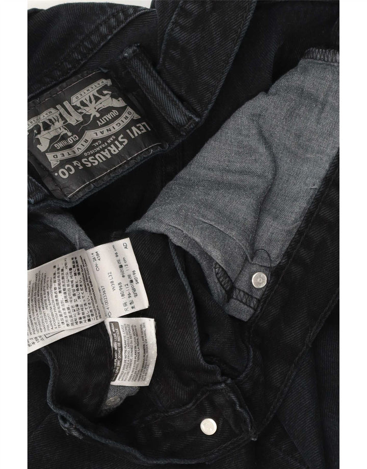 Levi's Herren Distressed Straight Jeans W38 L32 Schwarze Baumwolle