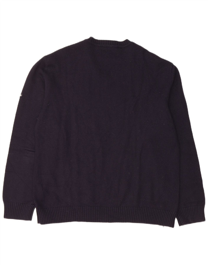 NAVIGARE Herren-Pullover mit V-Ausschnitt, XL, Marineblau, Argyle/Diamant