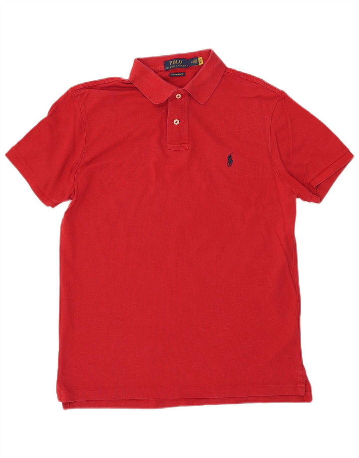 POLO RALPH LAUREN Herren-Poloshirt mit schmaler Passform, mittelrote Baumwolle