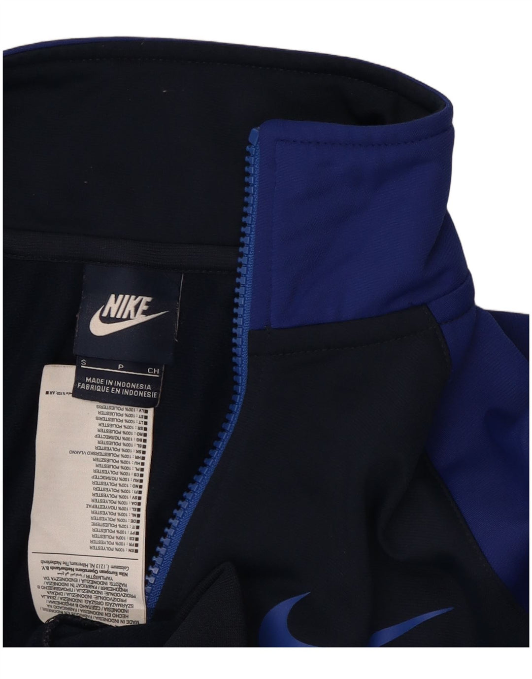 Nike Herren-Trainingsanzugoberteil, Jacke, Größe S, Marineblau, Farbblock-Polyester