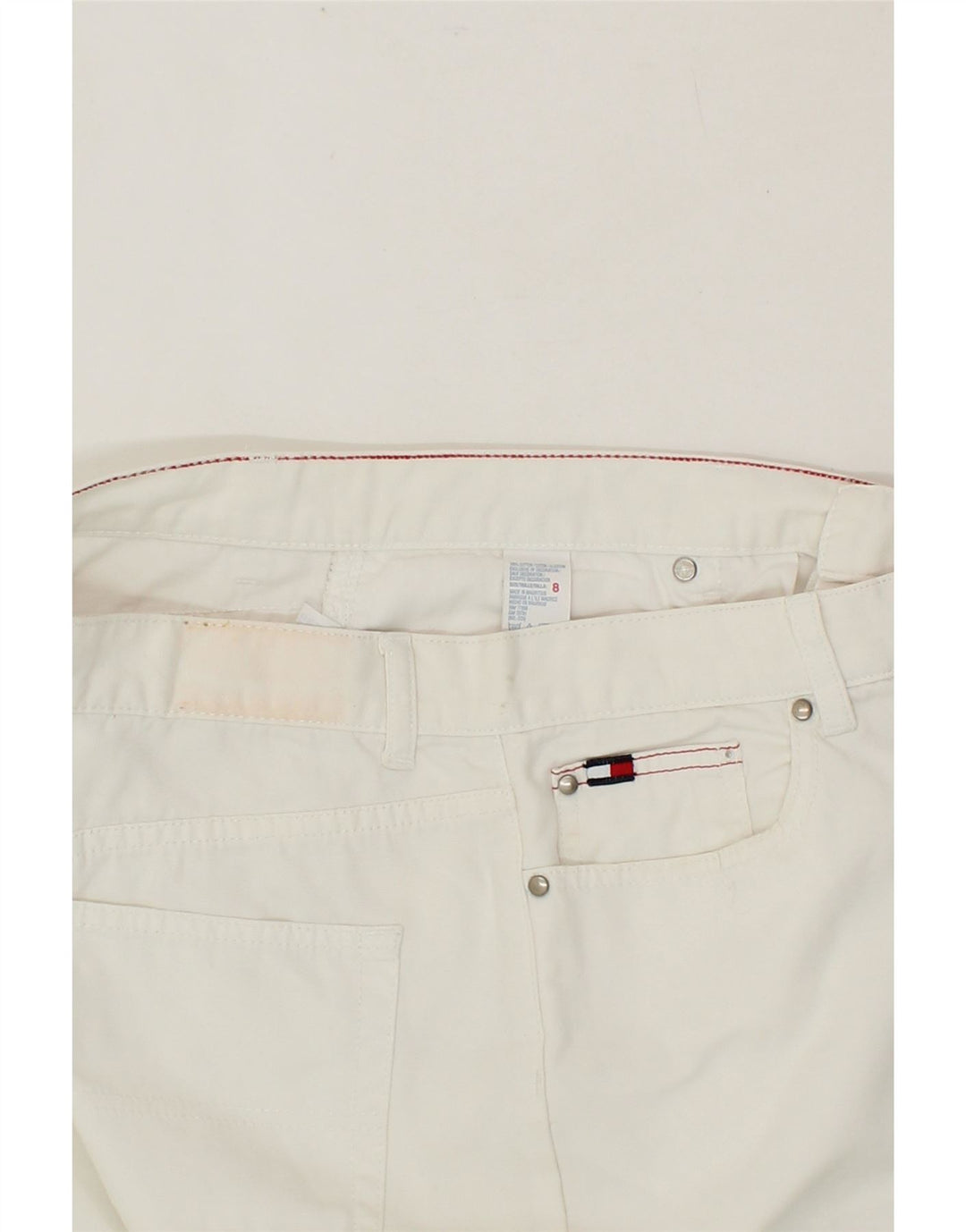 TOMMY HILFIGER Womens Straight Cropped Jeans US 8 Medium W32 L24  White Vintage Tommy Hilfiger and Second-Hand Tommy Hilfiger from Messina Hembry 