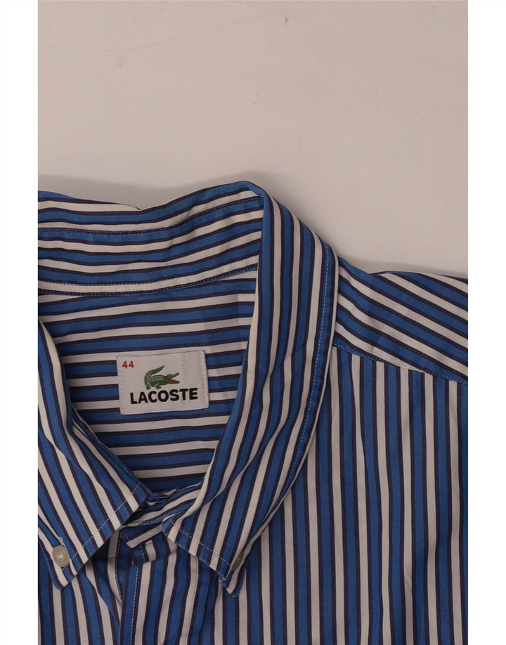 Lacoste Herren Kurzarmhemd Größe 44 XL Blauer Nadelstreifen