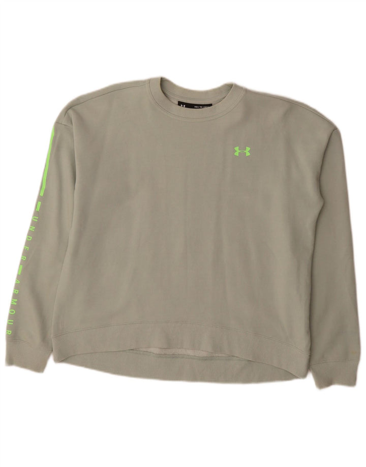 Under Armour Womens Graphic Oversized Sweatshirt Pullover UK 6 XS Grün