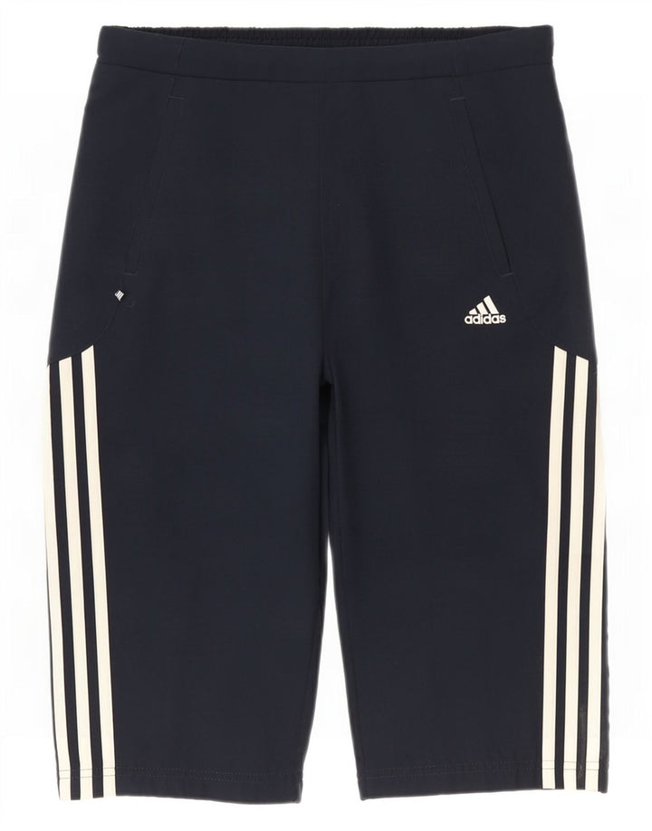 Adidas Damen Bermuda Sport Shorts UK 12 Medium Marineblau Polyester