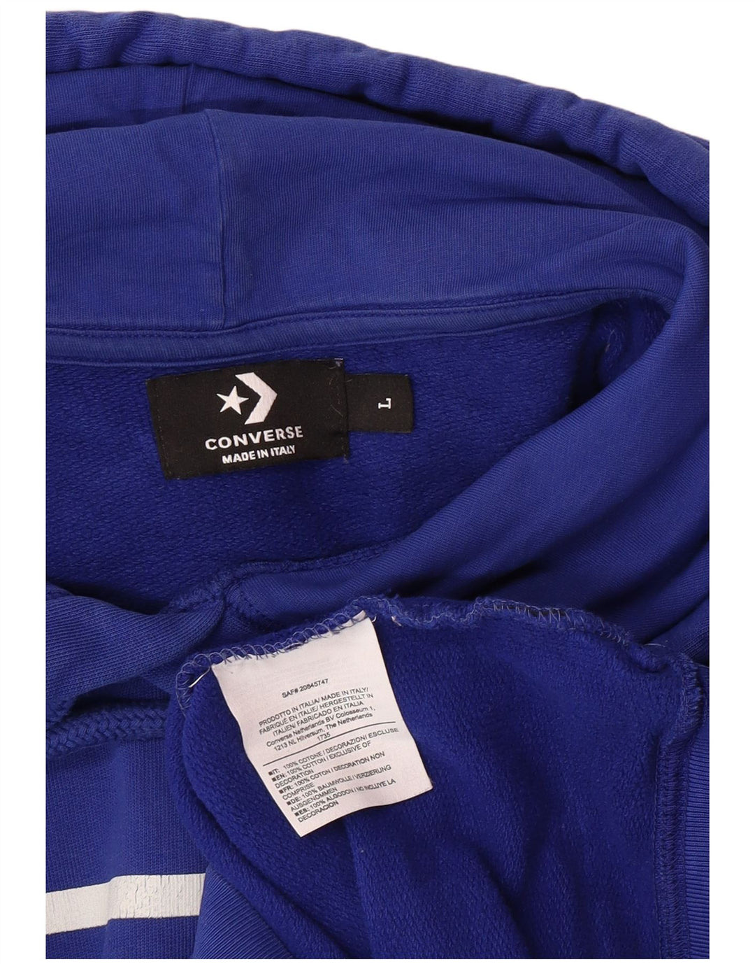 CONVERSE Herren-Kapuzenpullover mit Grafik, groß, aus blauer Baumwolle