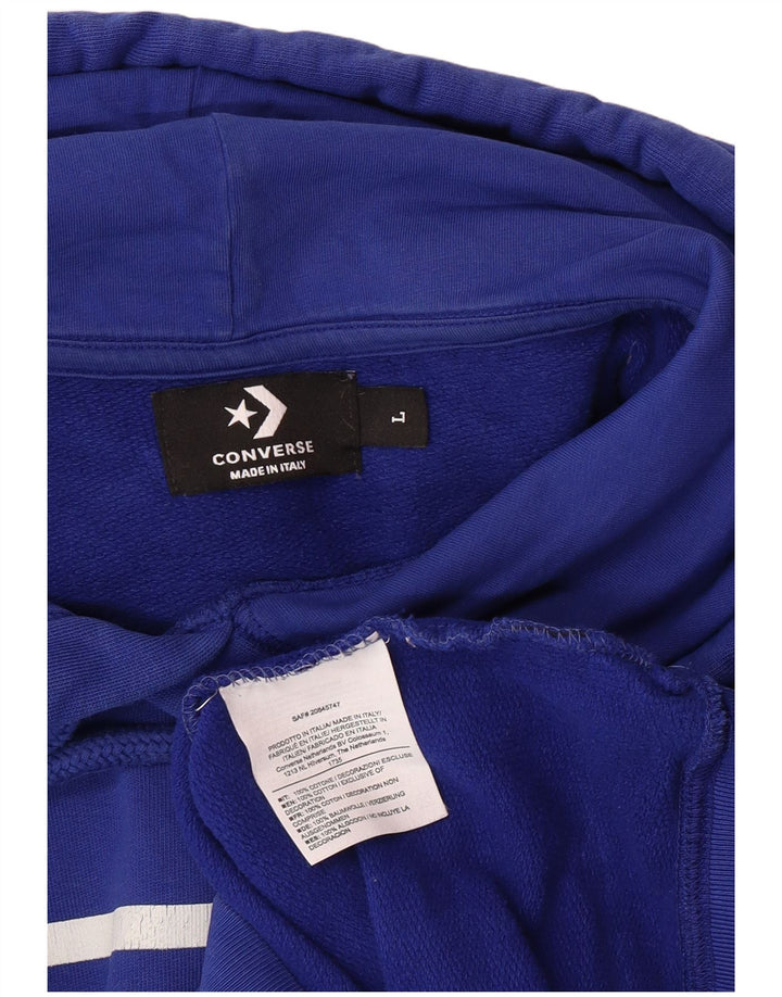 CONVERSE Herren-Kapuzenpullover mit Grafik, groß, aus blauer Baumwolle