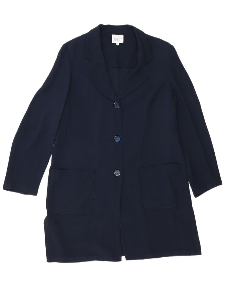 Luisa Spagnoli Damen Mantel IT 50 XL Marineblaues Acetat