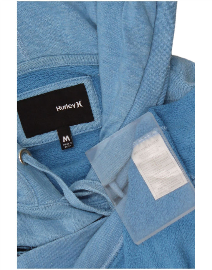 HURLEY Damen California Graphic Kapuzenpullover UK 14 Mittelblaues Polyester