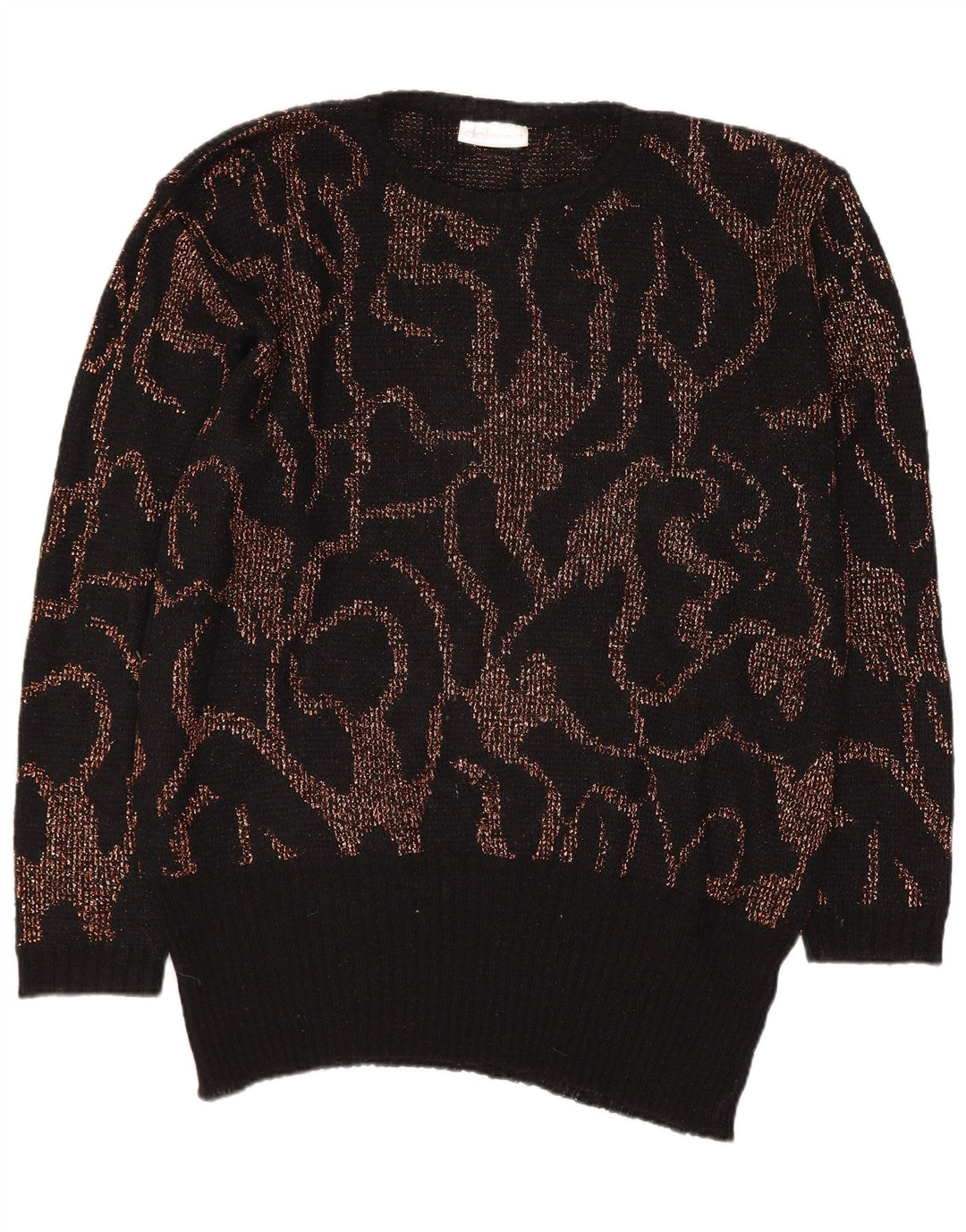 Dolores Damen-Pullover mit abstraktem Muster und U-Boot-Ausschnitt, EU 40, Mittelschwarz