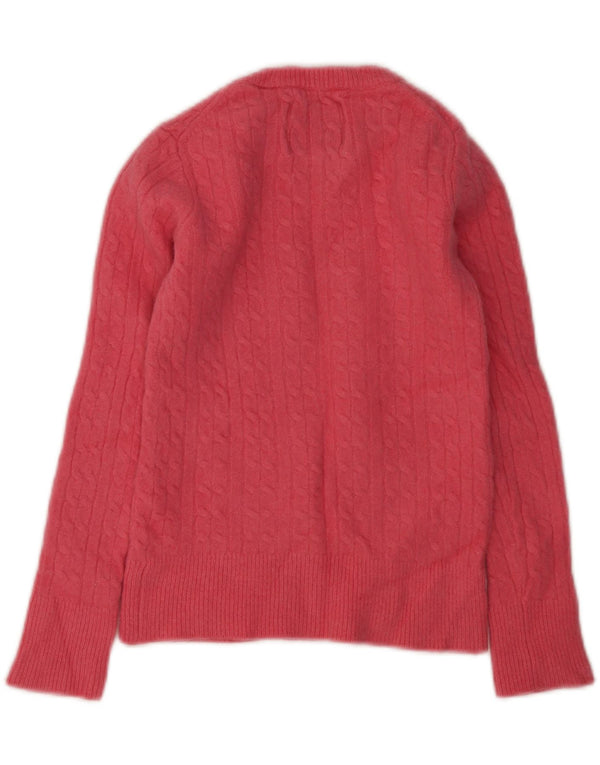 Jack Wills Damen-Pullover, bauchfrei, Rundhalsausschnitt, Gr. 6, XS, Rosa, Merinowolle