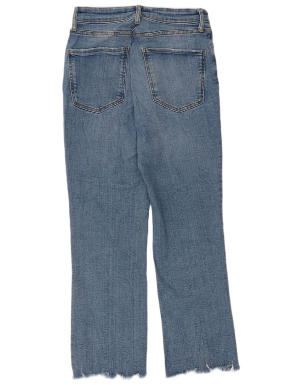 Zara Damen Crop Straight Jeans EU 38 Small W28 L26 Blau