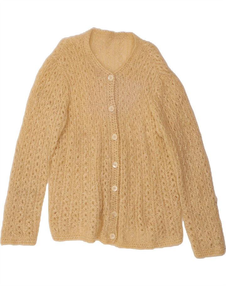 VINTAGE Womens Cardigan Sweater UK 14 Large Beige Vintage Vintage and Second-Hand Vintage from Messina Hembry 