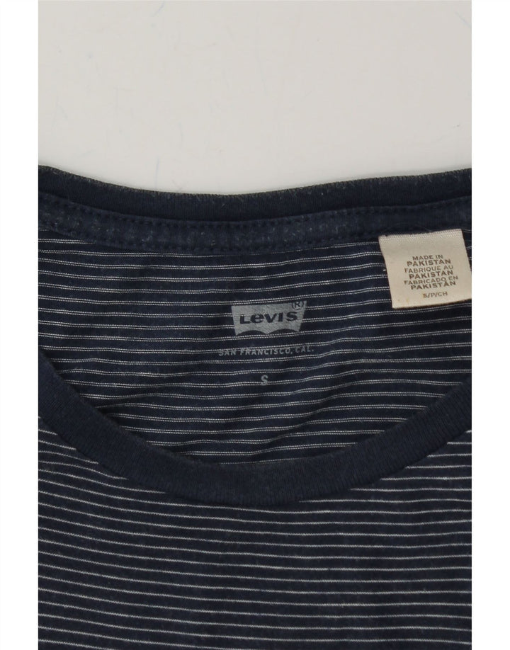 LEVI'S Mens T-Shirt Top Small Navy Blue Striped Vintage Levi's and Second-Hand Levi's from Messina Hembry 