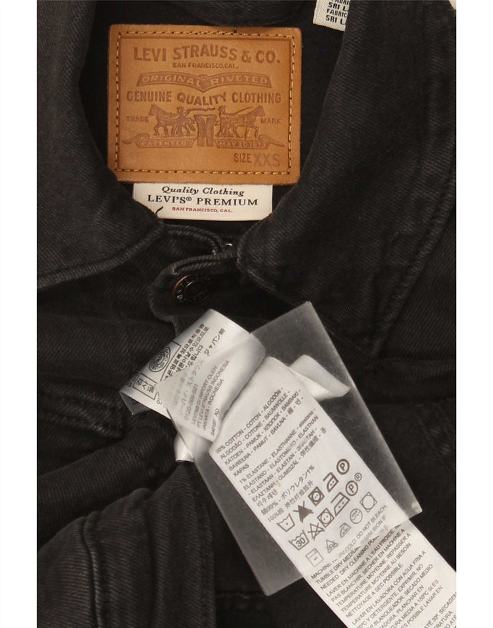 Levi's Damen Crop Denim Jacke UK 2 2XS Schwarz Baumwolle
