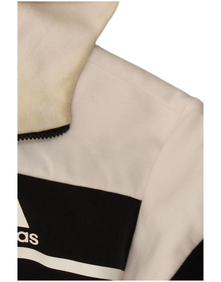 ADIDAS Herren-Trainingsanzug mit Kapuze, Oberjacke, Mittelschwarzes Farbblock-Polyester