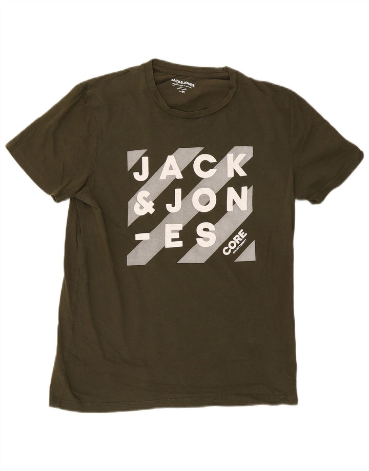 Jack & Jones Herren-T-Shirt mit Grafik, mittlere Khaki-Baumwolle