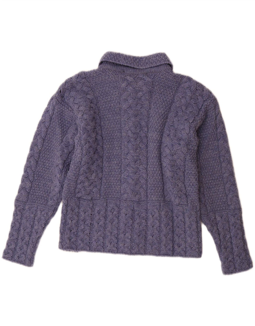 DONEGAL Damen Strickjacke Pullover UK 10 Kleine blaue Schurwolle