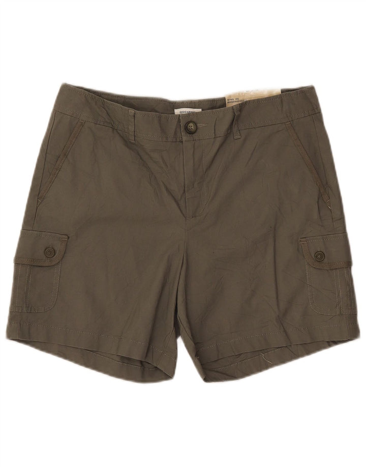 Dockers Damen Stretch Cargo Shorts US 10 Large W32 Khaki Baumwolle