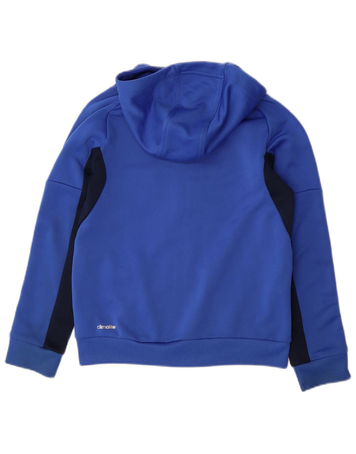 ADIDAS Climalite Zip Hoodie-Pullover für Jungen, 9–10 Jahre, blauer Farbblock