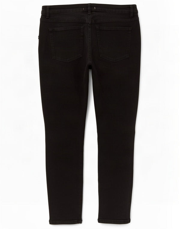 MINT VELVET Damen Crop Skinny Jeans UK 12 Medium W28 L25 Schwarze Baumwolle