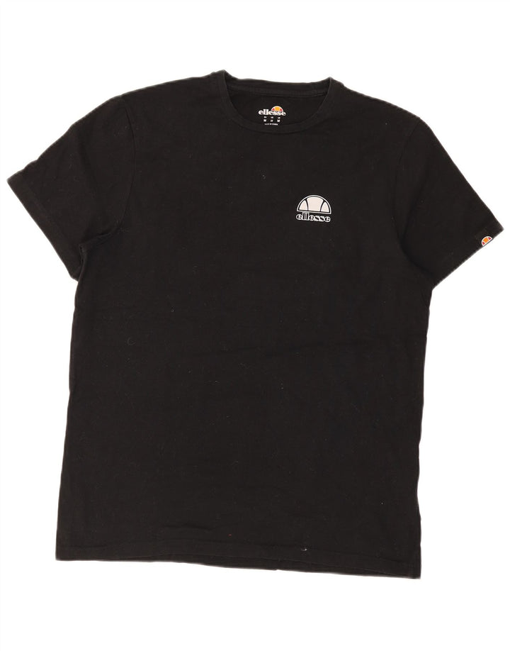ELLESSE Herren T-Shirt Top Medium Schwarz Baumwolle