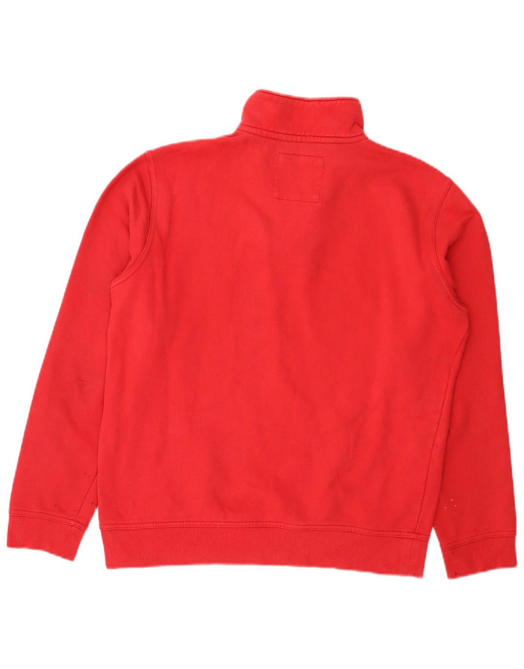Crew Clothing Herren-Sweatshirt mit Reißverschluss am Hals, mittelrote Baumwolle