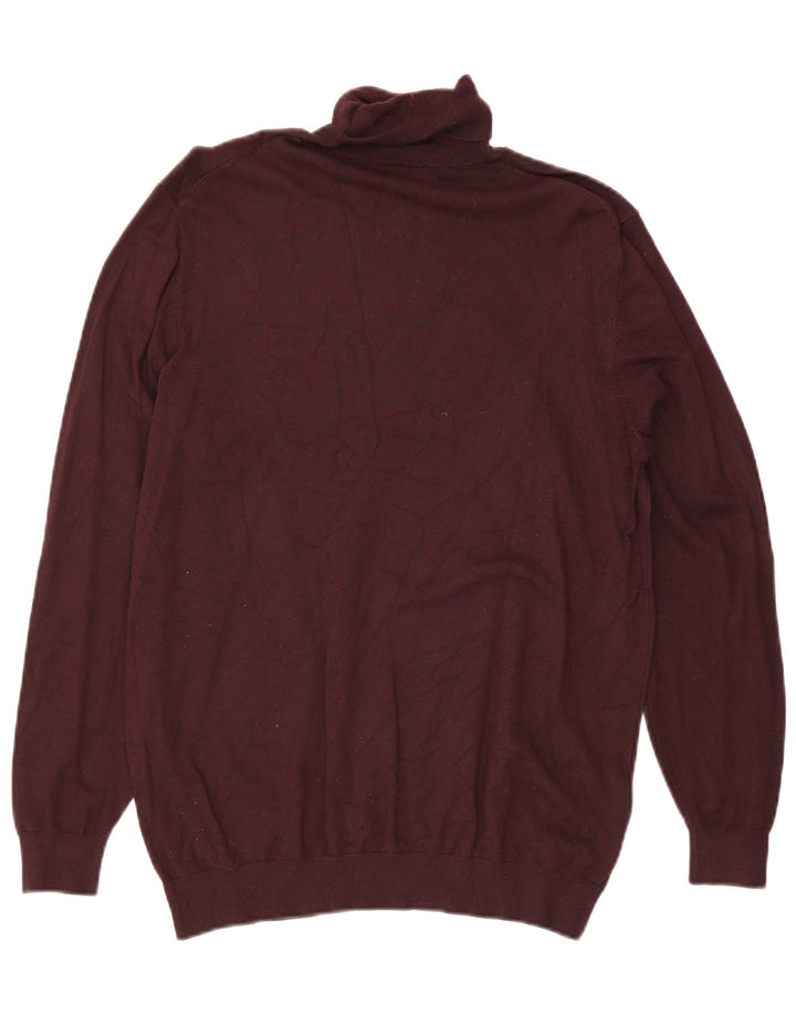 Rollkragenpullover für Herren von Zara, mittleres Burgunderrot