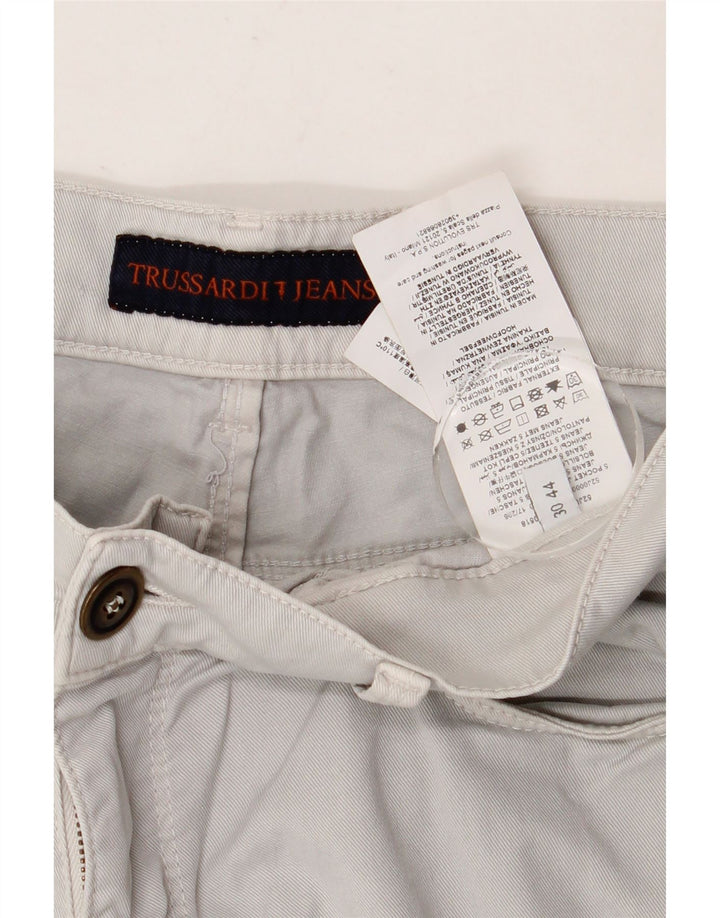 TRUSSARDI Damen Straight Jeans W30 L30 Graue Baumwolle