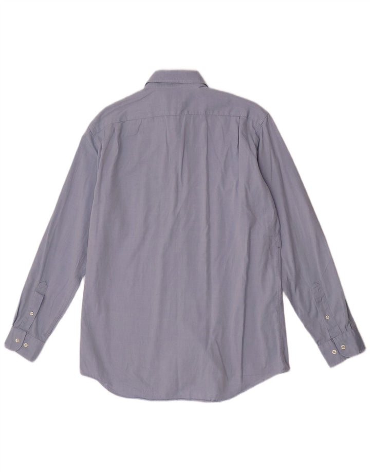 Lacoste Herrenhemd Größe 40 mittelblaue Baumwolle