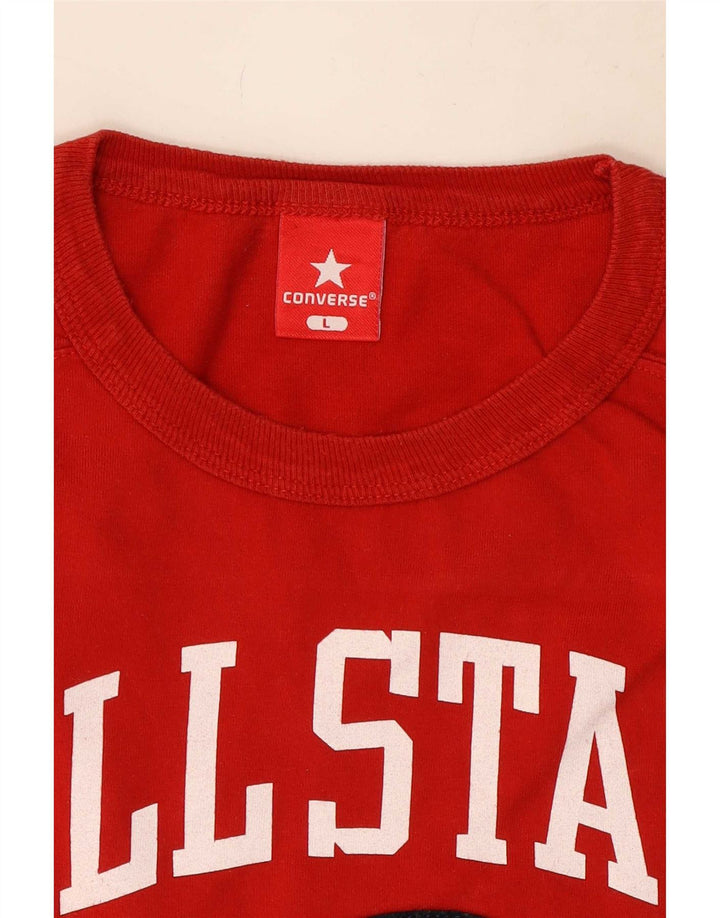Converse Herren Grafik-Weste-Oberteil, groß, rote Baumwolle