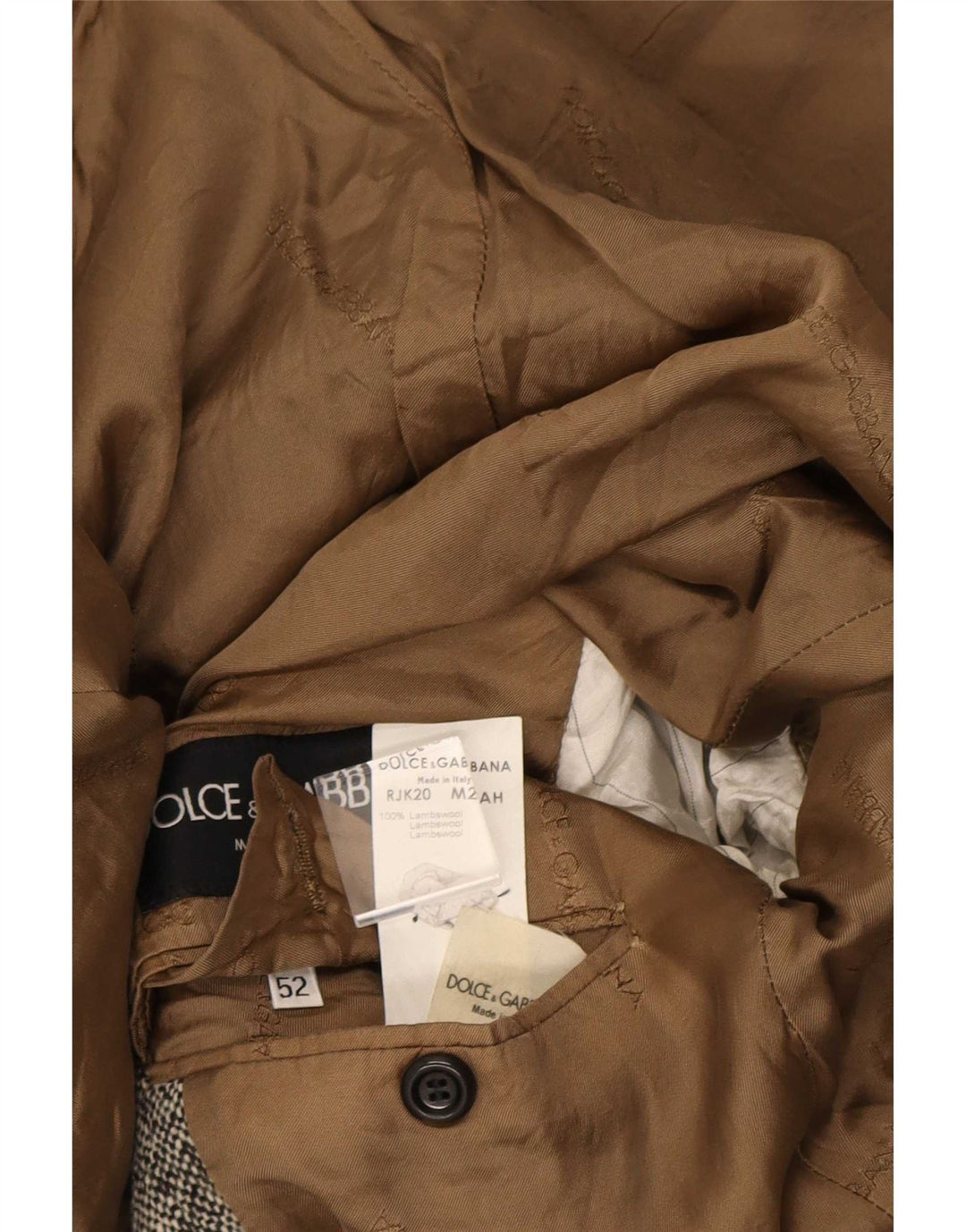 Dolce & Gabbana Herren 1-Knopf-Blazerjacke IT 52 XL Grau gefleckte Wolle