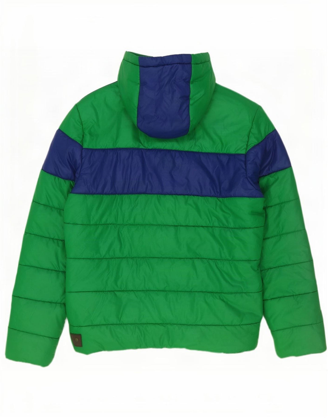 Puma Herren-Kapuzenjacke, gepolstert, Größe 40, groß, grünes Farbblock-Polyester
