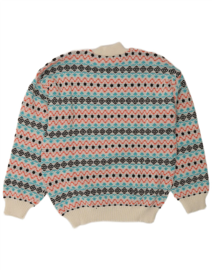Vintage Herren Rollkragenpullover Pullover Medium Mehrfarbig Fair Isle