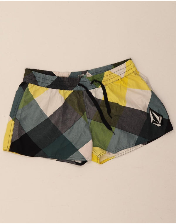 Volcom Damen-Badeshorts UK 14, groß, mehrfarbig, kariert, Polyester