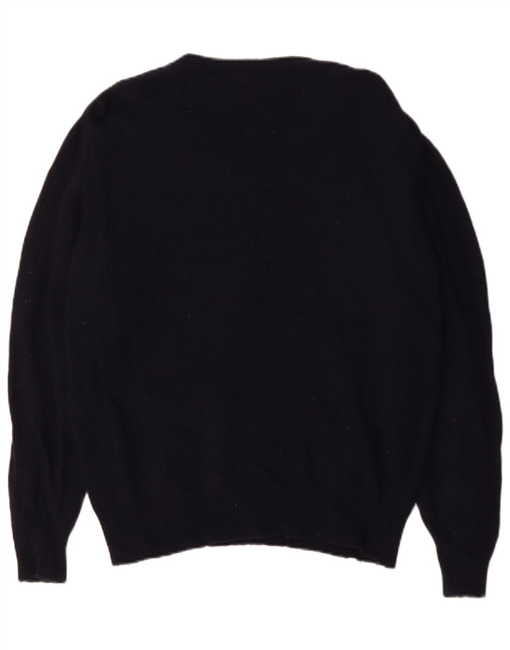 La Martina Herren-Pullover mit V-Ausschnitt, groß, marineblaue Schurwolle