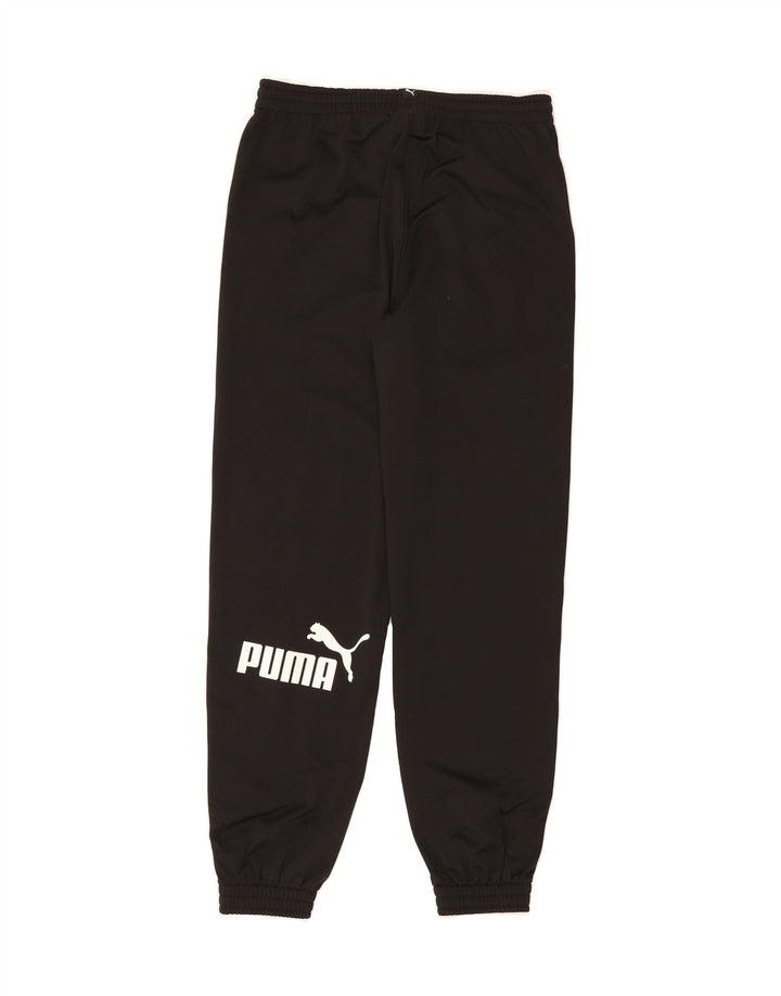 PUMA Boys Graphic Tracksuit Trousers Joggers 13-14 Years Black Polyester Vintage Puma and Second-Hand Puma from Messina Hembry 