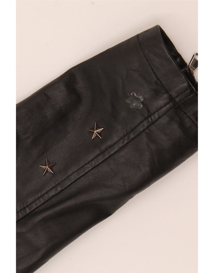 Conbipel Damen Leder Bikerjacke IT 40 Small Schwarzes Leder