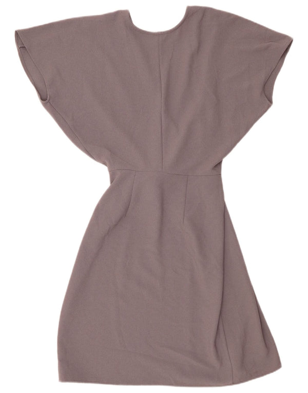 Topshop Damen-Wickelkleid mit Fledermausärmeln, Größe S, Grau, Polyester