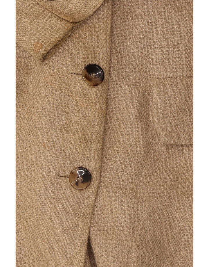 Zweireihiger Damenmantel von Zara UK 14 Mittelbeige Viskose