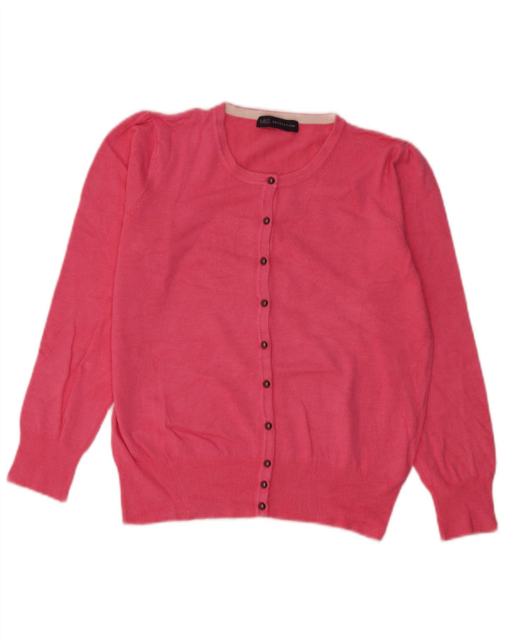Marks & Spencer Damen-Cardigan-Pullover UK 12 Mittelrosa Viskose