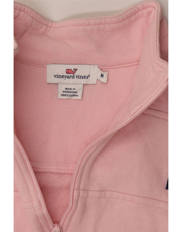 VINEYARD VINES Damen-Sweatshirt mit Reißverschluss am Hals, UK 14, mittelrosa, Baumwolle
