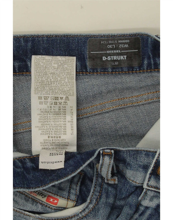 Diesel Herren D-Strukt Slim Jeans W32 L30 Blaue Baumwolle
